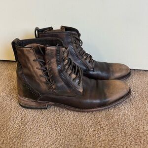 Rare John Varvatos Collection Freeman Side Lace Leather Boots US 10.5 MSRP: $898